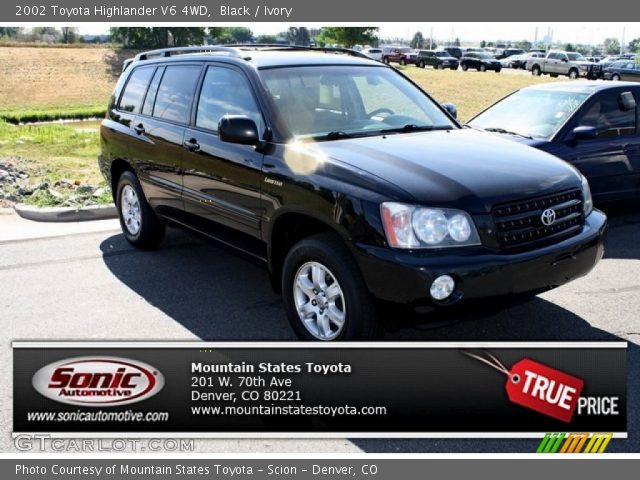 2002 Toyota Highlander V6 4WD in Black