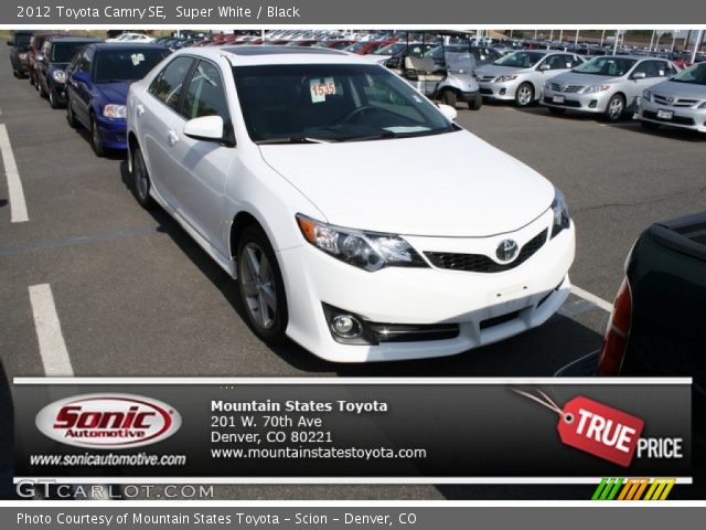 2012 Toyota Camry SE in Super White