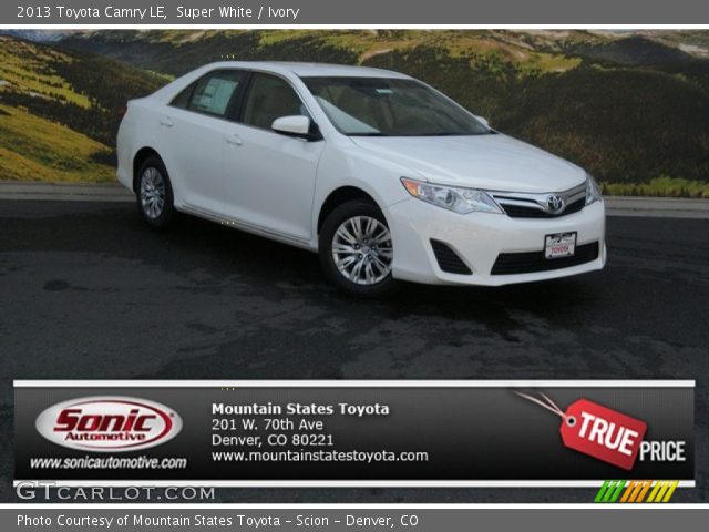 2013 Toyota Camry LE in Super White