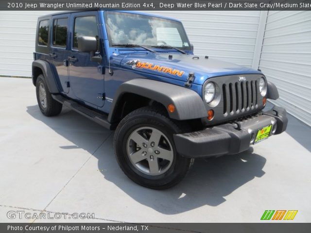 2010 Jeep Wrangler Unlimited Mountain Edition 4x4 in Deep Water Blue Pearl