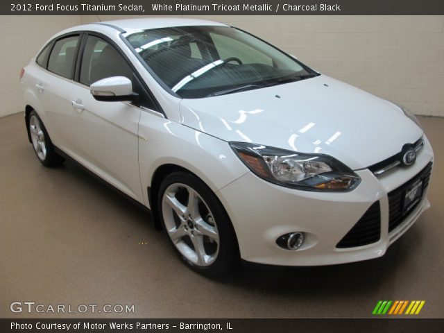 2012 Ford Focus Titanium Sedan in White Platinum Tricoat Metallic