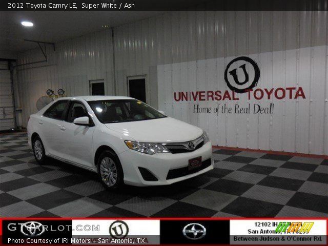 2012 Toyota Camry LE in Super White