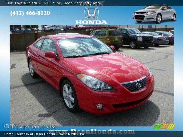 2006 Toyota Solara SLE V6 Coupe in Absolutely Red