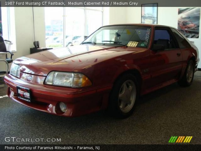 1987 Ford Mustang GT Fastback in Medium Cabernet Red