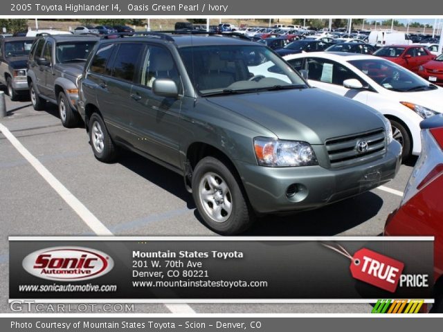 2005 Toyota Highlander I4 in Oasis Green Pearl