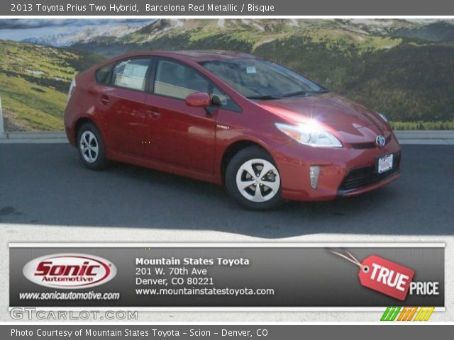 2013 Toyota Prius Two Hybrid in Barcelona Red Metallic