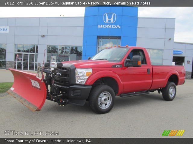 2012 Ford F350 Super Duty XL Regular Cab 4x4 Plow Truck in Vermillion Red