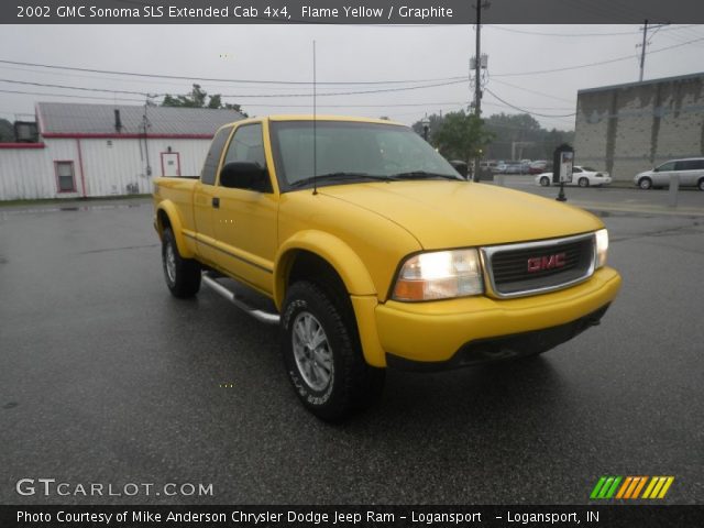 2002 GMC Sonoma SLS Extended Cab 4x4 in Flame Yellow