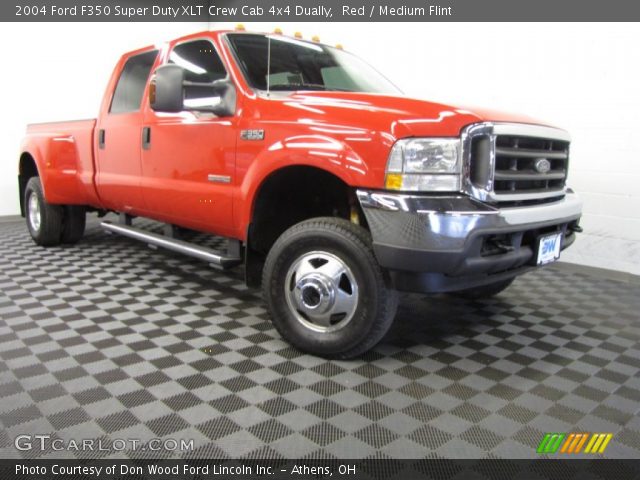 2004 Ford F350 Super Duty XLT Crew Cab 4x4 Dually in Red