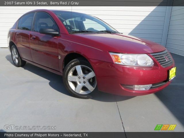 2007 Saturn ION 3 Sedan in Berry Red