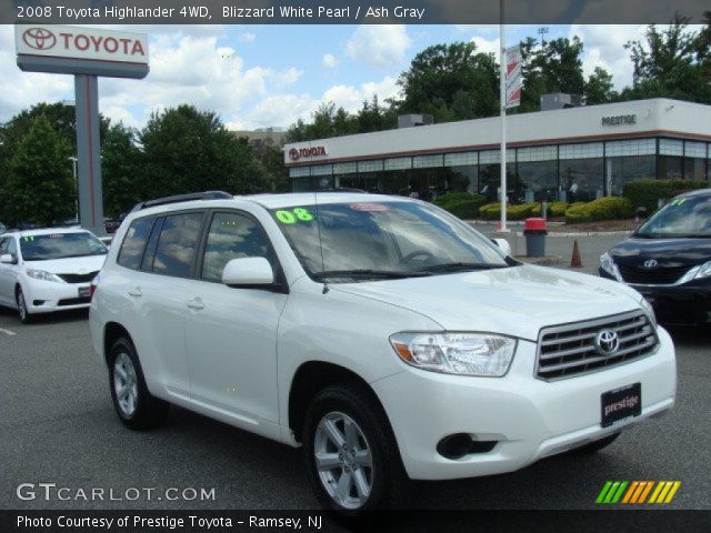 2008 Toyota Highlander 4WD in Blizzard White Pearl