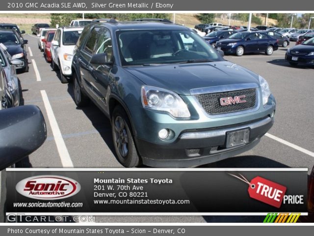 2010 GMC Acadia SLE AWD in Silver Green Metallic