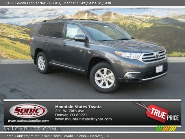 2013 Toyota Highlander V6 4WD in Magnetic Gray Metallic