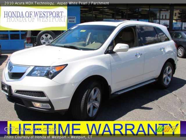 2010 Acura MDX Technology in Aspen White Pearl