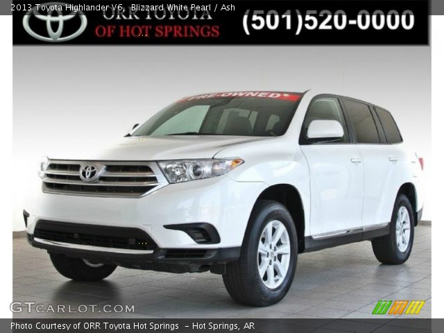 2013 Toyota Highlander V6 in Blizzard White Pearl