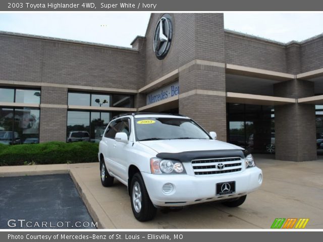 2003 Toyota Highlander 4WD in Super White