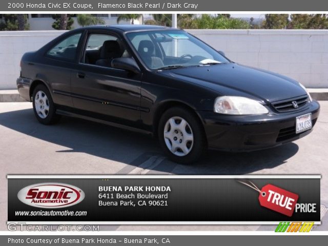 2000 Honda Civic EX Coupe in Flamenco Black Pearl
