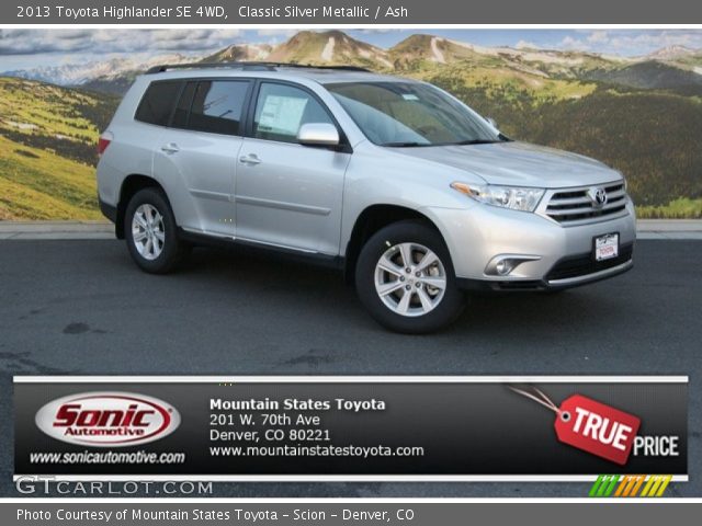 2013 Toyota Highlander SE 4WD in Classic Silver Metallic