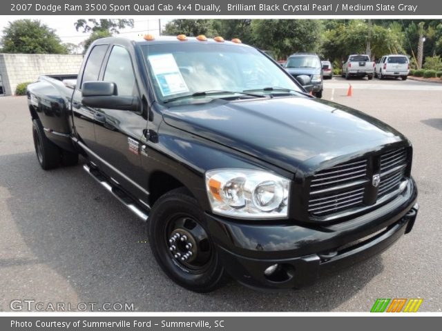 2007 Dodge Ram 3500 Sport Quad Cab 4x4 Dually in Brilliant Black Crystal Pearl