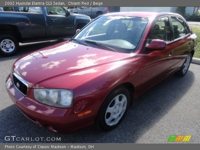 2002 Hyundai Elantra GLS Sedan in Chianti Red