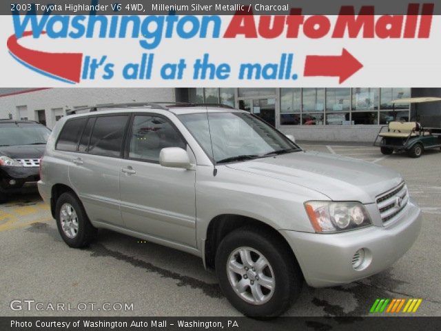 2003 Toyota Highlander V6 4WD in Millenium Silver Metallic
