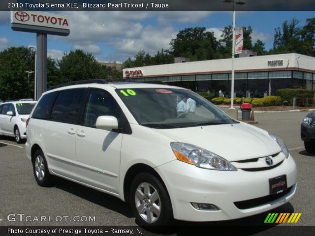 2010 Toyota Sienna XLE in Blizzard Pearl Tricoat