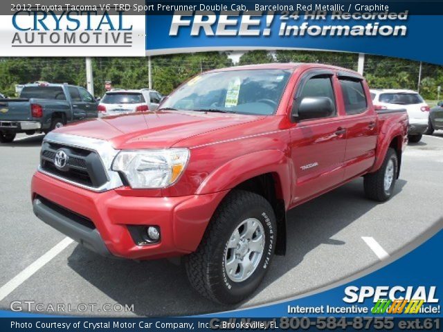 2012 Toyota Tacoma V6 TRD Sport Prerunner Double Cab in Barcelona Red Metallic