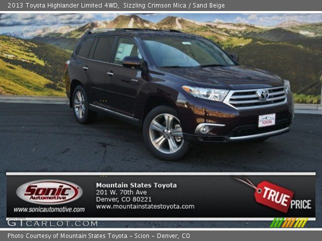 2013 Toyota Highlander Limited 4WD in Sizzling Crimson Mica