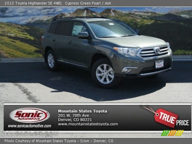 2013 Toyota Highlander SE 4WD in Cypress Green Pearl