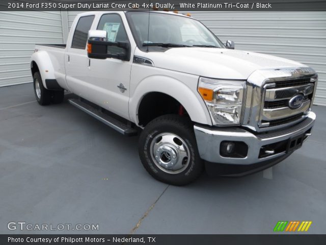2014 Ford F350 Super Duty Lariat Crew Cab 4x4 Dually in White Platinum Tri-Coat