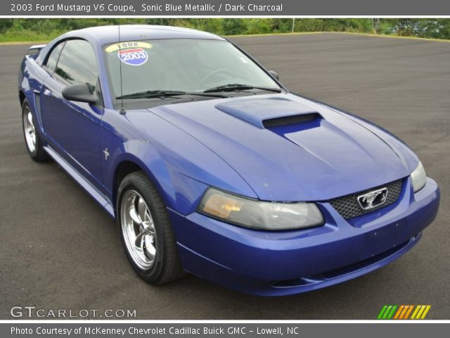 2003 Ford Mustang V6 Coupe in Sonic Blue Metallic