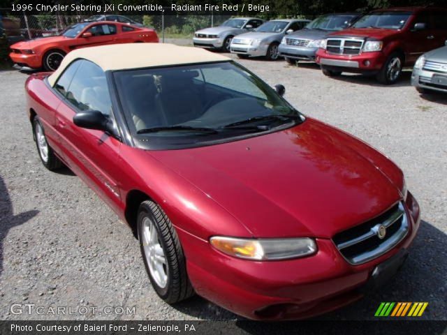 1996 Chrysler Sebring JXi Convertible in Radiant Fire Red