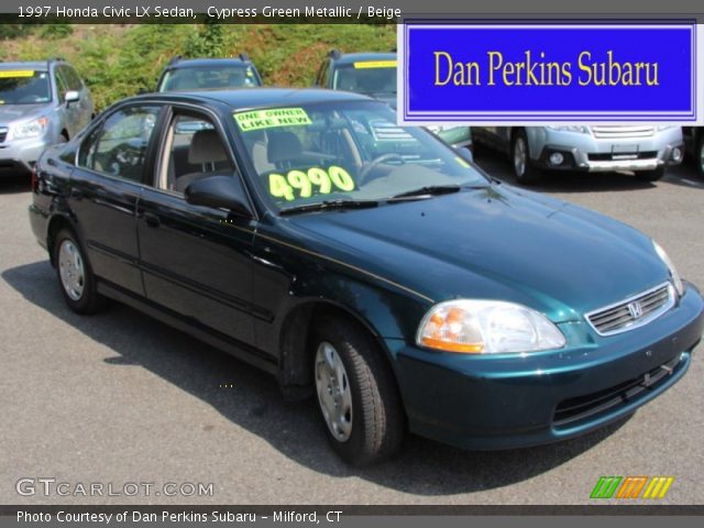 1997 Honda Civic LX Sedan in Cypress Green Metallic