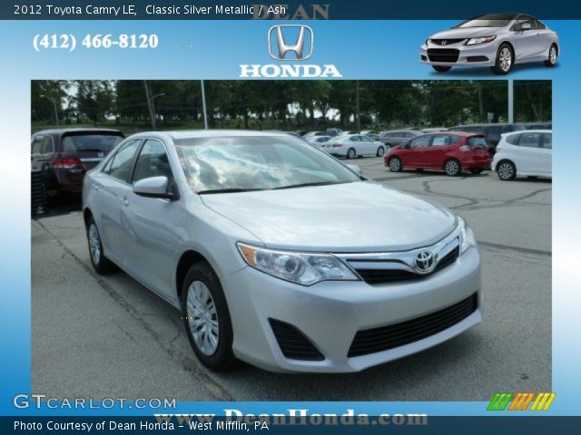 2012 Toyota Camry LE in Classic Silver Metallic