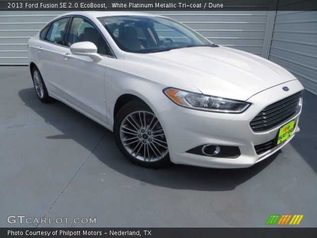 2013 Ford Fusion SE 2.0 EcoBoost in White Platinum Metallic Tri-coat
