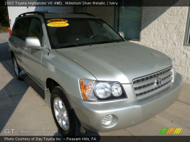 2003 Toyota Highlander V6 4WD in Millenium Silver Metallic
