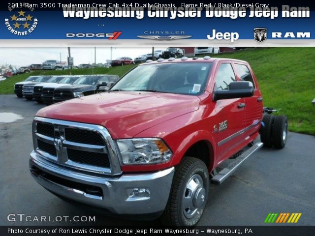 2013 Ram 3500 Tradesman Crew Cab 4x4 Dually Chassis in Flame Red