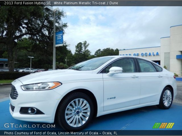 2013 Ford Fusion Hybrid SE in White Platinum Metallic Tri-coat