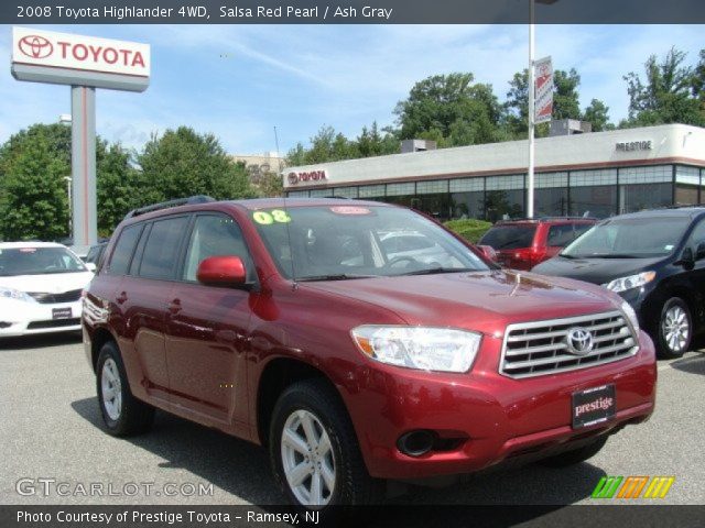 2008 Toyota Highlander 4WD in Salsa Red Pearl
