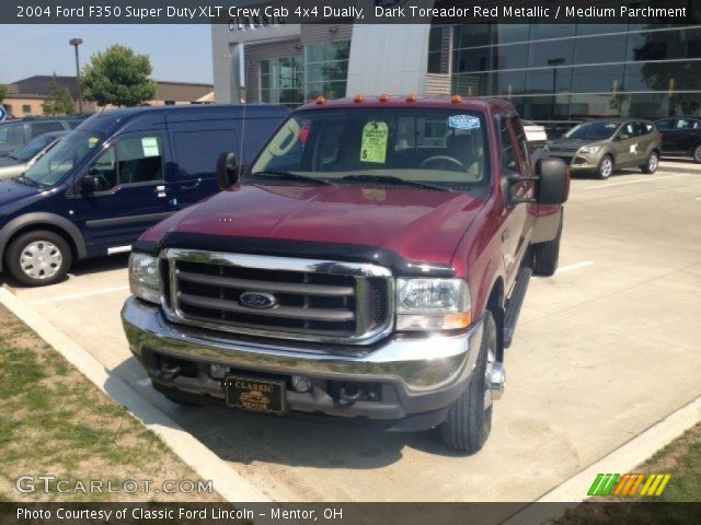 2004 Ford F350 Super Duty XLT Crew Cab 4x4 Dually in Dark Toreador Red Metallic