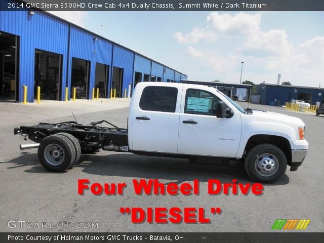 2014 GMC Sierra 3500HD Crew Cab 4x4 Dually Chassis in Summit White