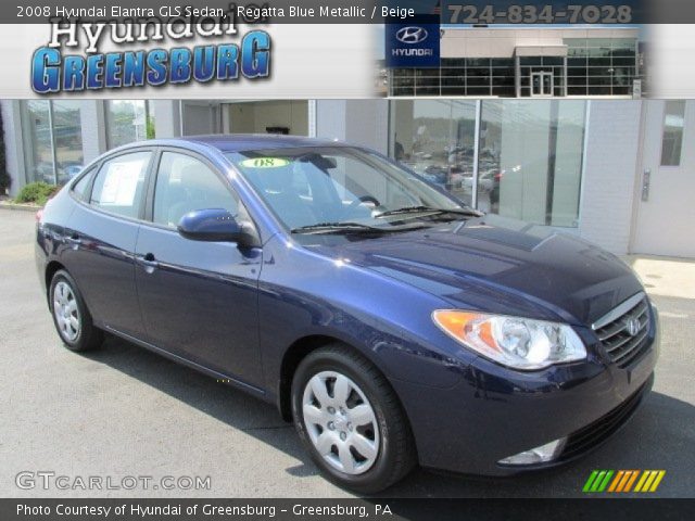 2008 Hyundai Elantra GLS Sedan in Regatta Blue Metallic