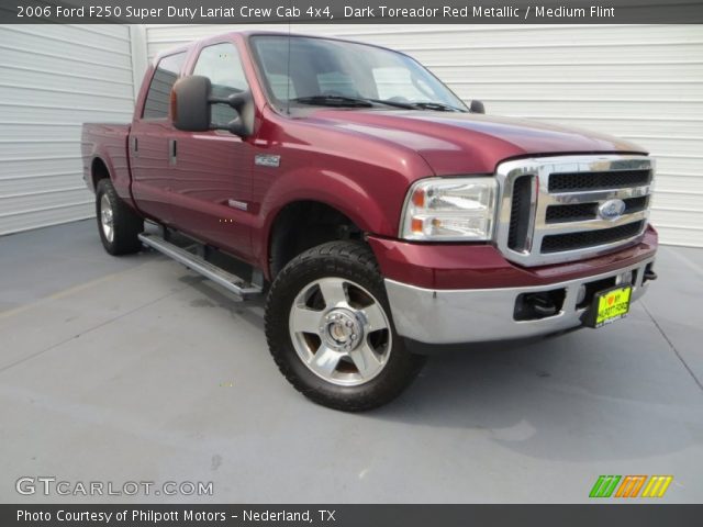 2006 Ford F250 Super Duty Lariat Crew Cab 4x4 in Dark Toreador Red Metallic