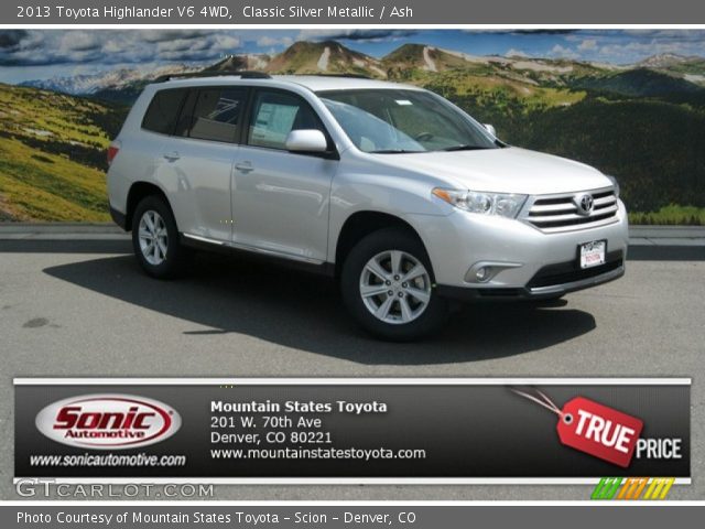 2013 Toyota Highlander V6 4WD in Classic Silver Metallic