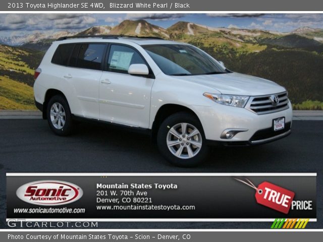 2013 Toyota Highlander SE 4WD in Blizzard White Pearl