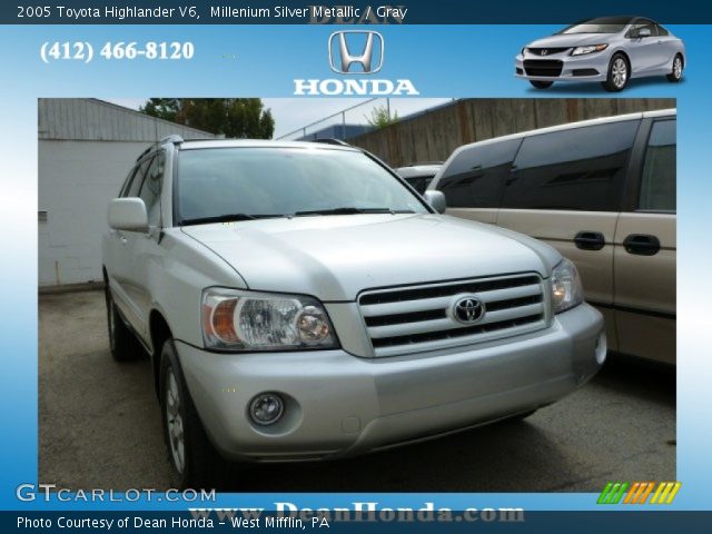 2005 Toyota Highlander V6 in Millenium Silver Metallic