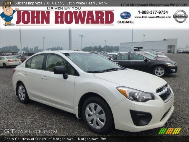 2013 Subaru Impreza 2.0i 4 Door in Satin White Pearl