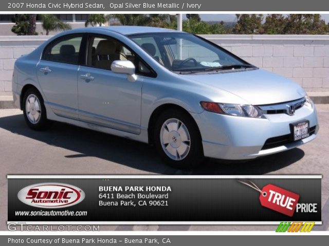 2007 Honda Civic Hybrid Sedan in Opal Silver Blue Metallic