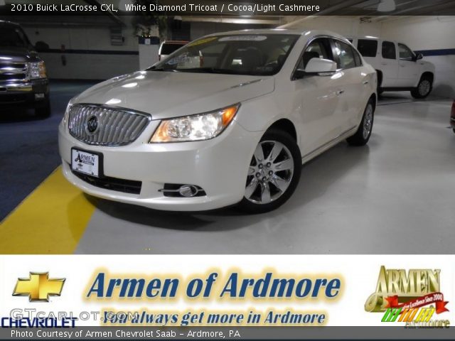2010 Buick LaCrosse CXL in White Diamond Tricoat