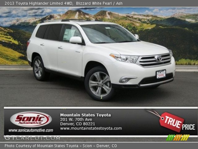 2013 Toyota Highlander Limited 4WD in Blizzard White Pearl